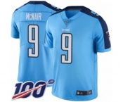 Men's Tennessee Titans #9 Steve McNair Limited Light Blue Rush Vapor Untouchable 100th Season Football Jersey