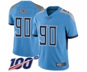 Men's Tennessee Titans #90 DaQuan Jones Light Blue Alternate Vapor Untouchable Limited Player 100th Season Football Jersey
