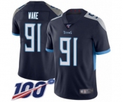 Men's Tennessee Titans #91 Cameron Wake Navy Blue Team Color Vapor Untouchable Limited Player 100th Season Football Jersey