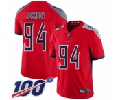 Men's Tennessee Titans #94 Austin Johnson Limited Red Inverted Legend 100th Season Football Jersey