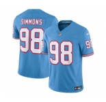Men's Tennessee Titans #98 Jeffery Simmons Light Blue 2023 F.U.S.E. Vapor Limited Throwback Stitched Football Jersey