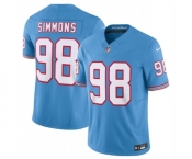 Men's Tennessee Titans #98 Jeffery Simmons Light Blue 2023 F.U.S.E. Vapor Limited Throwback Stitched Football Jersey
