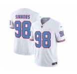 Men's Tennessee Titans #98 Jeffery Simmons White 2023 F.U.S.E. Vapor Limited Throwback Football Stitched Jersey