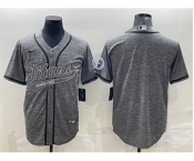 Men's Tennessee Titans Blank Gray With Patch Cool Base Stitched Baseball Jersey