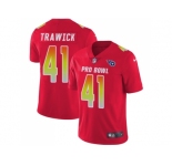 Nike Tennessee Titans #41 Brynden Trawick Red Men Stitched NFL Limited AFC 2018 Pro Bowl Jersey