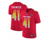 Nike Tennessee Titans #41 Brynden Trawick Red Men Stitched NFL Limited AFC 2018 Pro Bowl Jersey