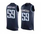 Nike Tennessee Titans #59 Wesley Woodyard Navy Blue Alternate Men's Stitched NFL Limited Tank Top Jersey
