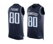 Nike Tennessee Titans #80 Anthony Fasano Navy Blue Alternate Men's Stitched NFL Limited Tank Top Jersey