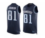 Nike Tennessee Titans #81 Andre Johnson Navy Blue Alternate Men's Stitched NFL Limited Tank Top Jersey