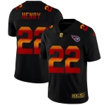 Tennessee Titans #22 Derrick Henry Men's Black Nike Red Orange Stripe Vapor Limited NFL Jersey