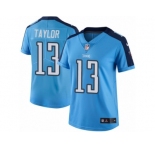 Women Nike Tennessee Titans #13 Taywan Taylor Limited Light Blue Rush Vapor Untouchable NFL Jersey