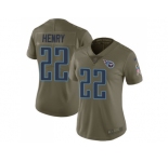 Women Nike Tennessee Titans #22 Derrick Henry Olive Stitched NFL Limited 2017 Salute to Service Jersey
