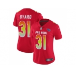 Women Nike Tennessee Titans #31 Kevin Byard Red Stitched NFL Limited AFC 2018 Pro Bowl Jersey