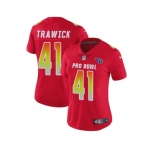Women Nike Tennessee Titans #41 Brynden Trawick Red Stitched NFL Limited AFC 2018 Pro Bowl Jersey