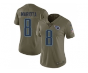Women Nike Tennessee Titans #8 Marcus Mariota Olive Stitched NFL Limited 2017 Salute to Service Jersey