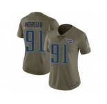 Women Nike Tennessee Titans #91 Derrick Morgan Limited Olive 2017 Salute to Service NFL Jersey