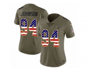 Women Nike Tennessee Titans #94 Austin Johnson Limited Olive USA Flag 2017 Salute to Service NFL Jersey