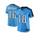 Women's Nike Tennessee Titans #18 Rishard Matthews Limited Light Blue Rush NFL Jersey
