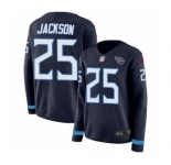 Women's Nike Tennessee Titans #25 Adoree' Jackson Limited Navy Blue Therma Long Sleeve NFL Jersey