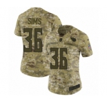 Women's Nike Tennessee Titans #36 LeShaun Sims Limited Camo 2018 Salute to Service NFL Jersey