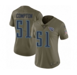 Women's Nike Tennessee Titans #51 Will Compton Limited Olive 2017 Salute to Service NFL Jersey