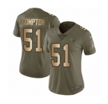 Women's Nike Tennessee Titans #51 Will Compton Limited Olive Gold 2017 Salute to Service NFL Jersey
