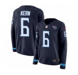 Women's Nike Tennessee Titans #6 Brett Kern Limited Navy Blue Therma Long Sleeve NFL Jersey