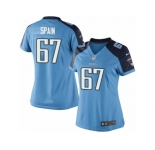 Women's Nike Tennessee Titans #67 Quinton Spain Limited Light Blue Team Color NFL Jersey