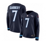 Women's Nike Tennessee Titans #7 Blaine Gabbert Limited Navy Blue Therma Long Sleeve NFL Jersey