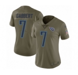 Women's Nike Tennessee Titans #7 Blaine Gabbert Limited Olive 2017 Salute to Service NFL Jersey