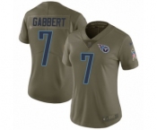 Women's Nike Tennessee Titans #7 Blaine Gabbert Limited Olive 2017 Salute to Service NFL Jersey