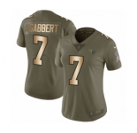 Women's Nike Tennessee Titans #7 Blaine Gabbert Limited Olive Gold 2017 Salute to Service NFL Jersey