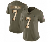Women's Nike Tennessee Titans #7 Blaine Gabbert Limited Olive Gold 2017 Salute to Service NFL Jersey