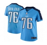 Women's Nike Tennessee Titans #76 Xavier Su'a-Filo Limited Light Blue Rush Vapor Untouchable NFL Jersey