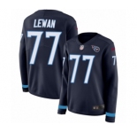 Women's Nike Tennessee Titans #77 Taylor Lewan Limited Navy Blue Therma Long Sleeve NFL Jersey