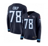 Women's Nike Tennessee Titans #78 Curley Culp Limited Navy Blue Therma Long Sleeve NFL Jersey