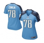 Women's Nike Tennessee Titans #78 Jack Conklin Game Light Blue Team Color NFL Jersey