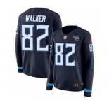 Women's Nike Tennessee Titans #82 Delanie Walker Limited Navy Blue Therma Long Sleeve NFL Jersey