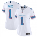 Women's Tennessee Titans #1 Cameron Ward White 2026 F.U.S.E. Vapor Limited Stitched Football Jersey