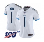 Women's Tennessee Titans #1 Warren Moon White Vapor Untouchable Limited Player 100th Season Football Jersey