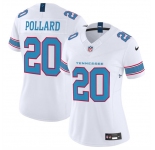 Women's Tennessee Titans #20 Tony Pollard White 2026 F.U.S.E. Vapor Limited Stitched Football Jersey