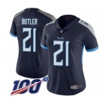 Women's Tennessee Titans #21 Malcolm Butler Navy Blue Team Color Vapor Untouchable Limited Player 100th Season Football Jersey