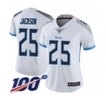 Women's Tennessee Titans #25 Adoree' Jackson White Vapor Untouchable Limited Player 100th Season Football Jersey