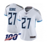 Women's Tennessee Titans #27 Eddie George White Vapor Untouchable Limited Player 100th Season Football Jersey