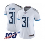 Women's Tennessee Titans #31 Kevin Byard White Vapor Untouchable Limited Player 100th Season Football Jersey