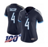 Women's Tennessee Titans #4 Ryan Succop Navy Blue Team Color Vapor Untouchable Limited Player 100th Season Football Jersey