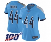 Women's Tennessee Titans #44 Kamalei Correa Light Blue Alternate Vapor Untouchable Limited Player 100th Season Football Jersey