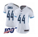 Women's Tennessee Titans #44 Kamalei Correa White Vapor Untouchable Limited Player 100th Season Football Jersey