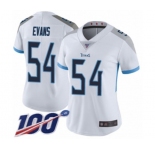 Women's Tennessee Titans #54 Rashaan Evans White Vapor Untouchable Limited Player 100th Season Football Jersey