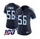 Women's Tennessee Titans #56 Sharif Finch Navy Blue Team Color Vapor Untouchable Limited Player 100th Season Football Jersey
